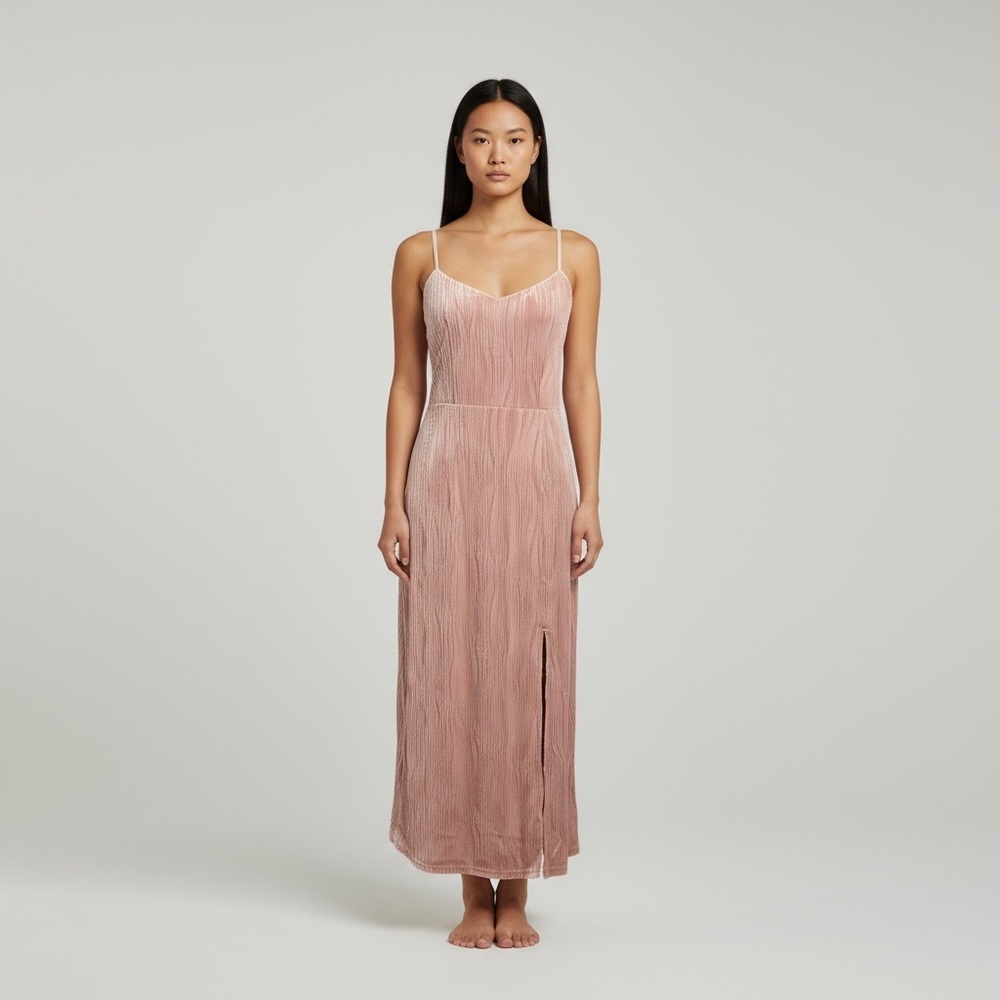 [WOMEN] RIHOAS Pearl Strap Midi Dress S Pink Rose | Slit Cocktail Party Dress